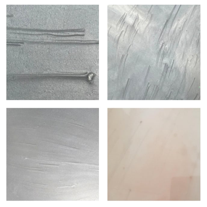 Why are there scratch marks in the Epoxy coating? (Epoxy Comets)